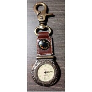 REMINGTON Quartz Pocket Watch W/BELT HOOK Thermometer 38-219